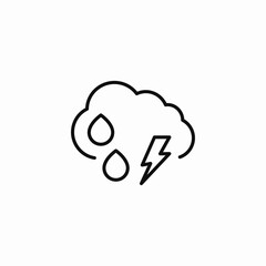 thunderstorm with rain icon sign vector