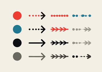 Modular Dotted & Feathery Arrow Icon Set