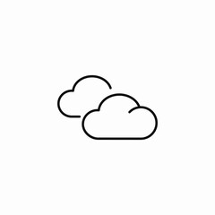 two clouds weather icon sign vector