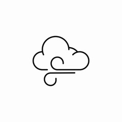 windy cloudy weather icon sign vector