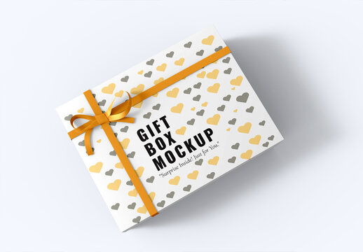 Gift Box Mockup With Bow