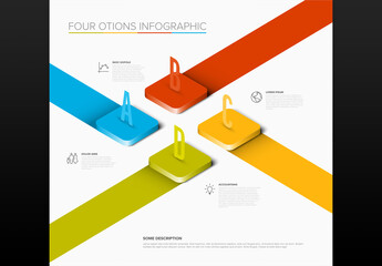 Four Options Infographic with Colored Paths