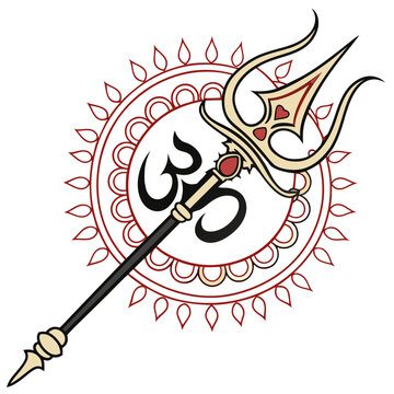 trident om symbol red circle clip art preview