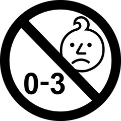 0-3 years marking. For children under three years old. The product meets the age requirements for safety and development of children. Marking on the package. Warning symbol.