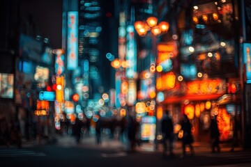 Blurry night city street scene (2)