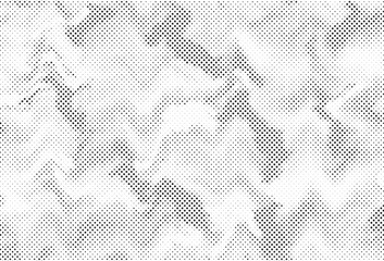 Abstract halftone monochrome background with wavy dots of different size. Simple grunge gradient dotted texture. Abstract vector illustration in black and white colors. Vector illustration. 