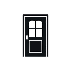 Flat design door icon suitable for home apps, construction themes, real estate visuals, or security illustrations