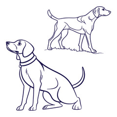 Hunting Dog Side Profile – Clean Line Drawing