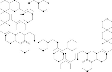 Hexagons abstract background with dots and lines,science, technology and medical concept