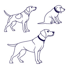 Dog on the Trail – Hunting Line Art Drawing