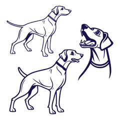 Minimalist Hunting Dog Outline for Outdoor Lovers