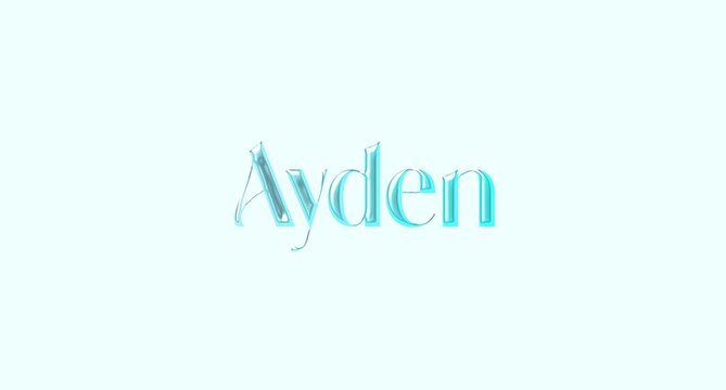 Ayden name. Golden Name illustration. Colorful gradient graphic vector typography with removable background. 3D Separate european french name.