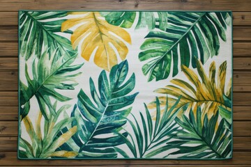 Durable Outdoor Rug Featuring a Vibrant Tropical Pattern for Garden or Patio Decor