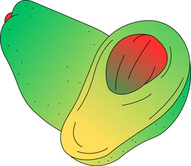 vector illustration of a avocado 