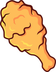 vector illustration of a chicken fry. Fast food 