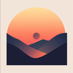 sunset over mountains