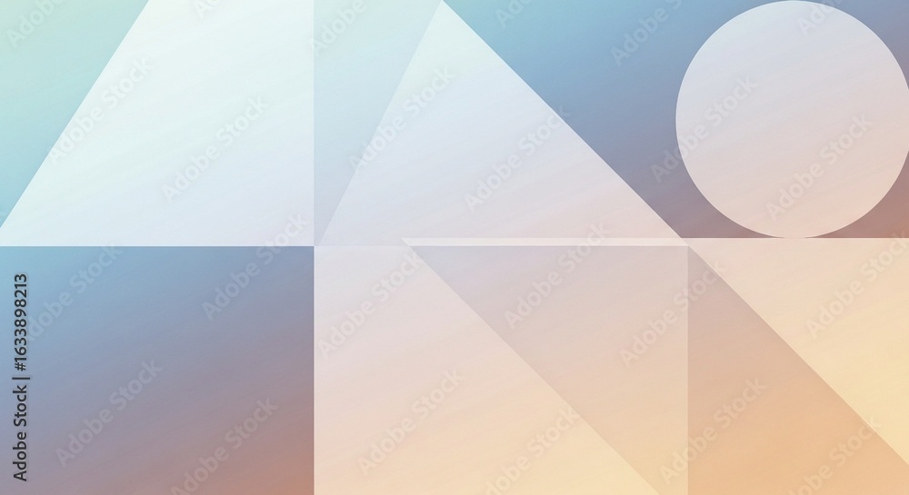 Aufkleber geometric abstract background with pastel color gradient and overlapping shapes for modern design.