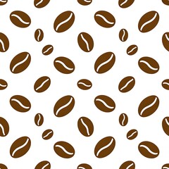 Obraz premium Coffee Beans Pattern on White Background for Food and Beverage Industries and Restaurant Cafeteria Designs with Rich Aromas