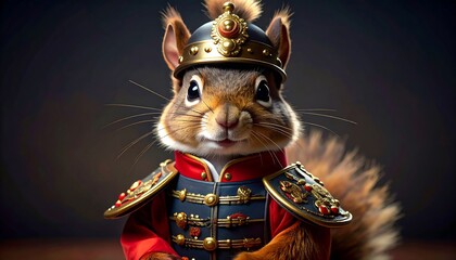 Squirrel in regal attire