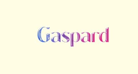 Gaspard name. Golden Name illustration. Colorful gradient graphic vector typography with removable background. 3D Separate european french name.