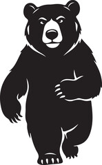 A black bear walking forward in a graphic illustration