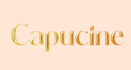 Capucine name. Golden Name illustration. Colorful gradient graphic vector typography with removable background. 3D Separate european french name.