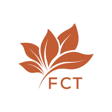 FCT Elegant Minimal Leaf Logo Design, FCT Later Logo, Botanical Nature Logo with Text, Clean Botanical Logo Design, Abstract Nature Brand Icon. 
