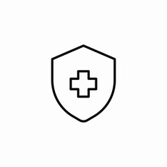 medical cross shield icon sign vector