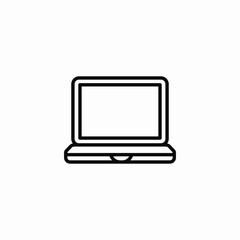 open laptop computer icon sign vector