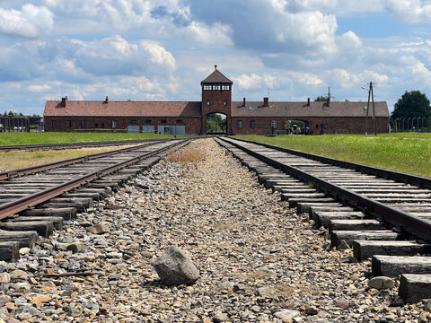Oswiecim, Poland - August 4, 2025: Concentration camp Auschwitz-Birkenau in Oswiecim, Poland.