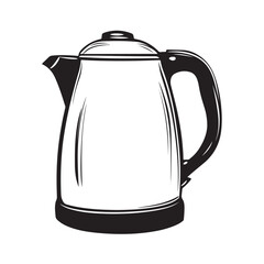 Fototapeta premium electric kettle silhouette, electric kettle vector silhouette icon, electric kettle silhouette vector art illustration, electric kettle silhouette minimalist design