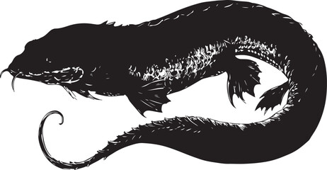 Obraz premium Vector silhouette illustration of a leopard and a wolf animal icon on white background