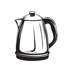 Fototapeta premium electric kettle silhouette, electric kettle vector silhouette icon, electric kettle silhouette vector art illustration, electric kettle silhouette minimalist design