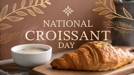 Delicious croissant with coffee for national croissant day celebration