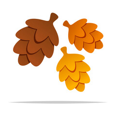Pinecone autumn vector isolated illustration