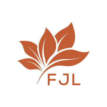 FJL Elegant Minimal Leaf Logo Design, FJL Later Logo, Botanical Nature Logo with Text, Clean Botanical Logo Design, Abstract Nature Brand Icon. 

