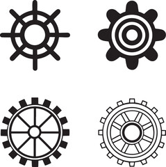 Obraz premium Industrial Cog and Wheel Icon Collection