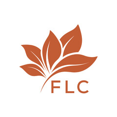 FLC Elegant Minimal Leaf Logo Design, FLC Later Logo, Botanical Nature Logo with Text, Clean Botanical Logo Design, Abstract Nature Brand Icon. 
