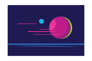 Padel Ball Bouncing on Neon Wall