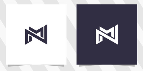 letter mn nm logo design