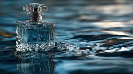 Essence of Serenity: A Perfume Bottle on Water