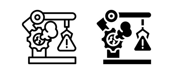 Breakdown multiple icon set of two.line and glyph vector illustration