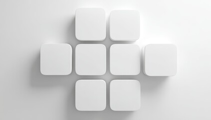 White square blocks arranged in a cross