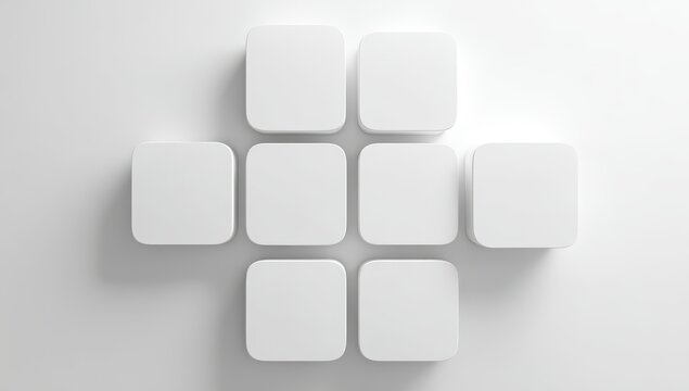 White square blocks arranged in a cross
