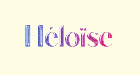 Héloise name. Golden Name illustration. Colorful gradient graphic vector typography with removable background. 3D Separate european french name.