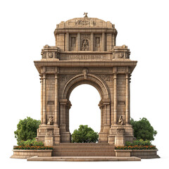 Obraz premium 3D front view illustration of Ciudadela Market Mexico monument isolated on a white transparent background.