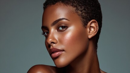 Stunning Portrait of a Young Woman with Short Hair