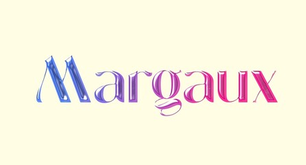 Margaux name. Golden Name illustration. Colorful gradient graphic vector typography with removable background. 3D Separate european french name.
