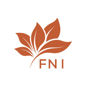 FNI Elegant Minimal Leaf Logo Design, FNI Later Logo, Botanical Nature Logo with Text, Clean Botanical Logo Design, Abstract Nature Brand Icon. 
