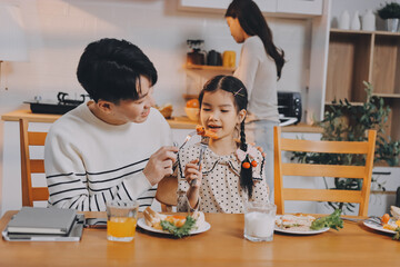 Family spends their free time together